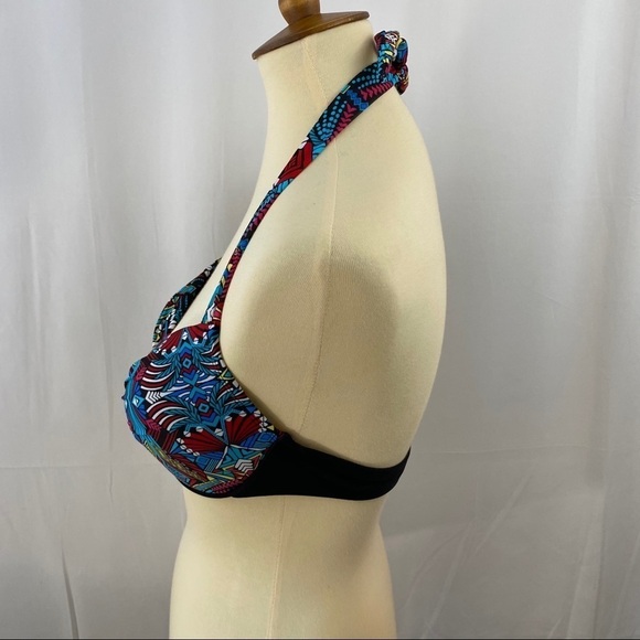 Mossimo Black And Multi Print Swim Top NWT - Picture 5 of 10